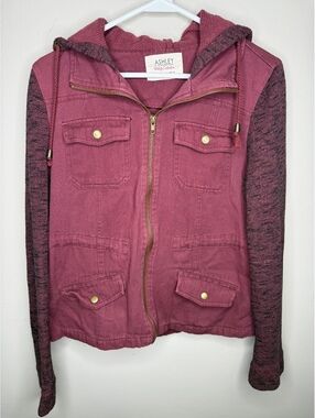 Ashley By 26 International Utility Collection Maroon Hooded Jacket Jacket L